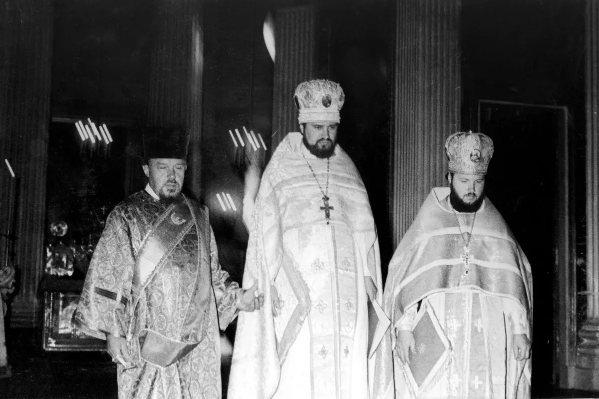 Хиротония епископа Антония (Завгороднего) — патриарх Кирилл (Владимир Гундяев) крайний справа, 1975 год Фото: Maxodn / Wikimedia (CC BY-SA 4.0)