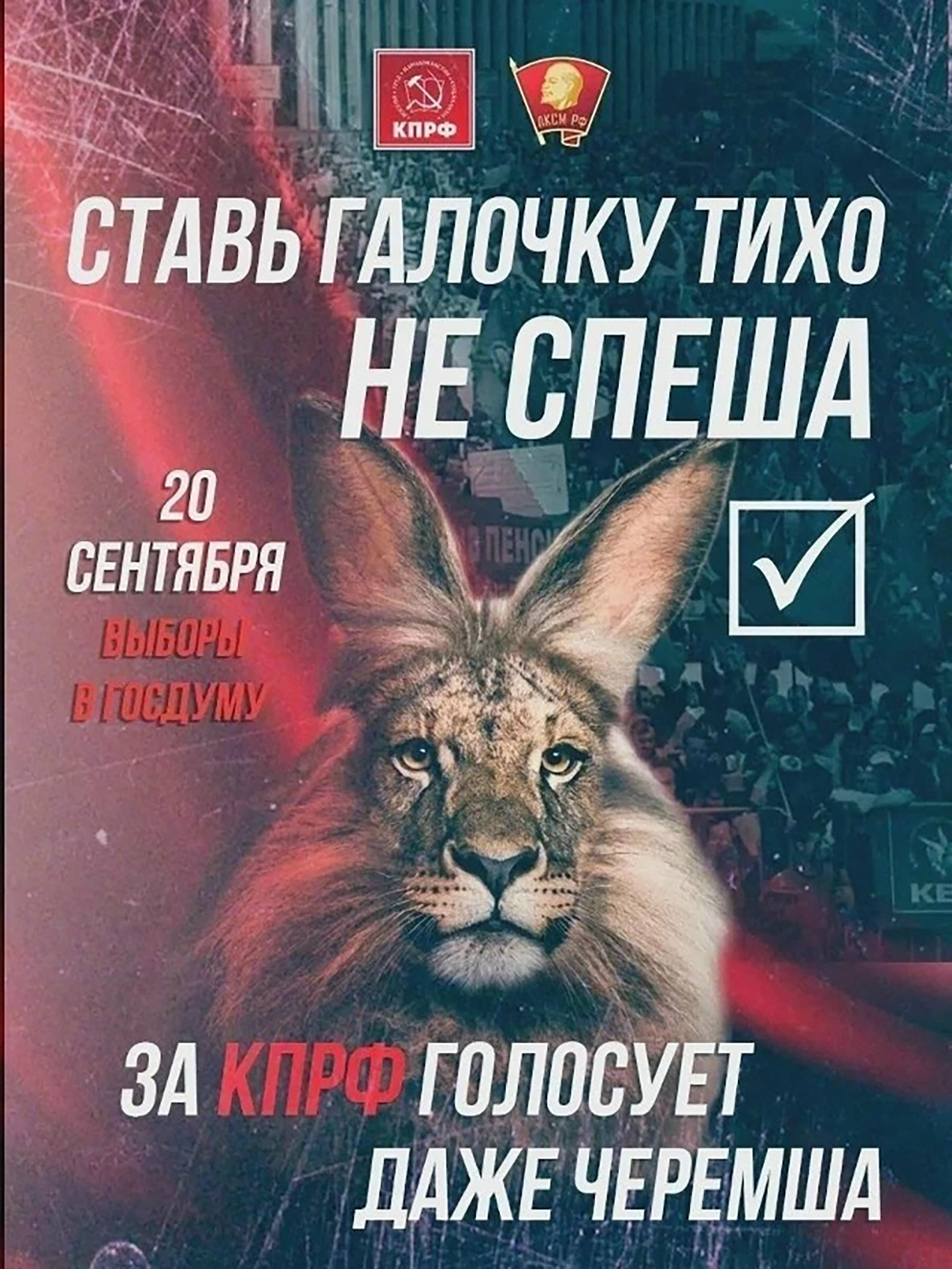 A KPRF campaign poster featuring Cheremsha. Photo: X / @ZubastyCat