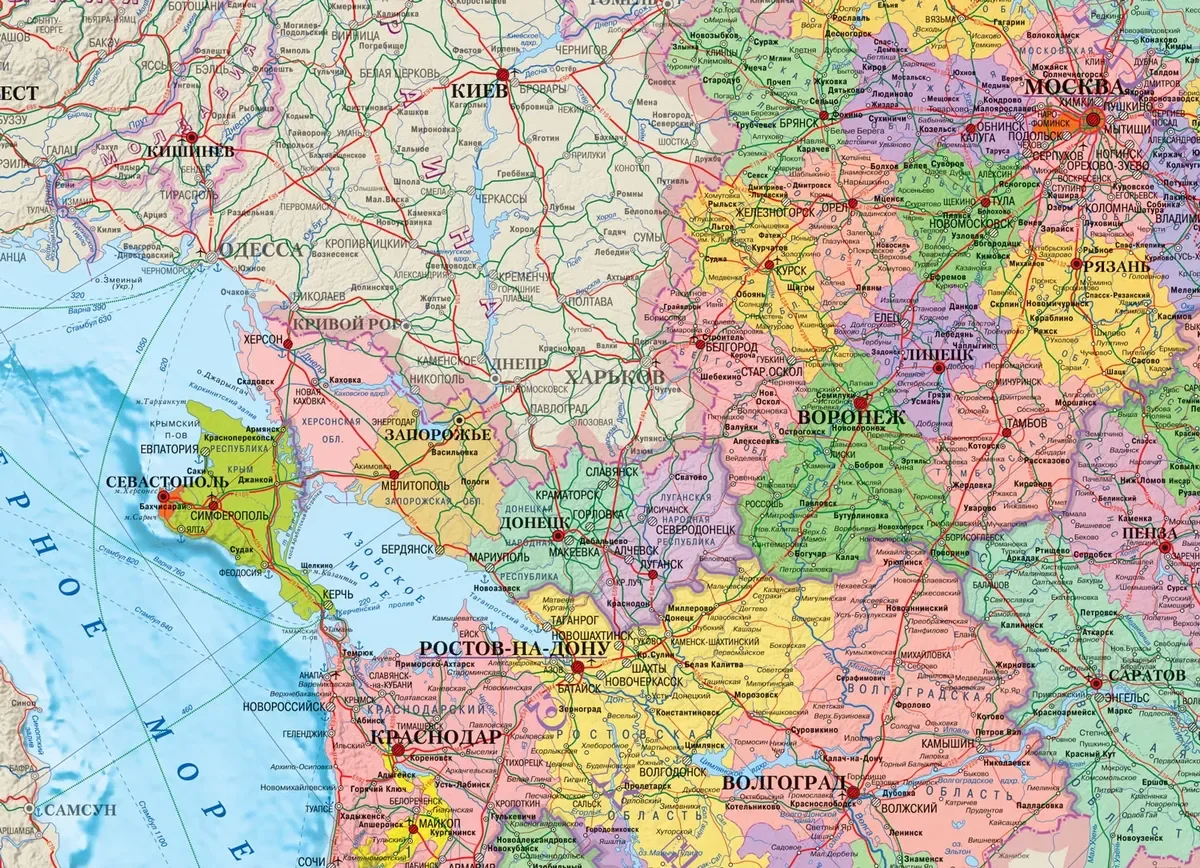 A wall map of Russia designed by Atlas Print
