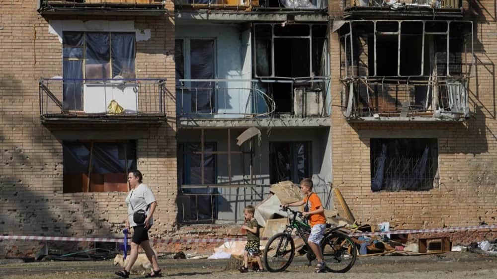 A building damaged by Ukrainian strikes in Kursk, 18 August. Photo: EPA-EFE/STRINGER