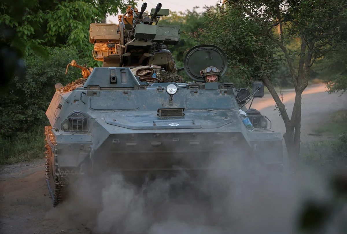 Armoured AFU personnel carrier near the city of Bakhmut, Ukraine, 23 May 2024. Photo: Alexander Ratushnyak / Reuters / Scanpix / LETA