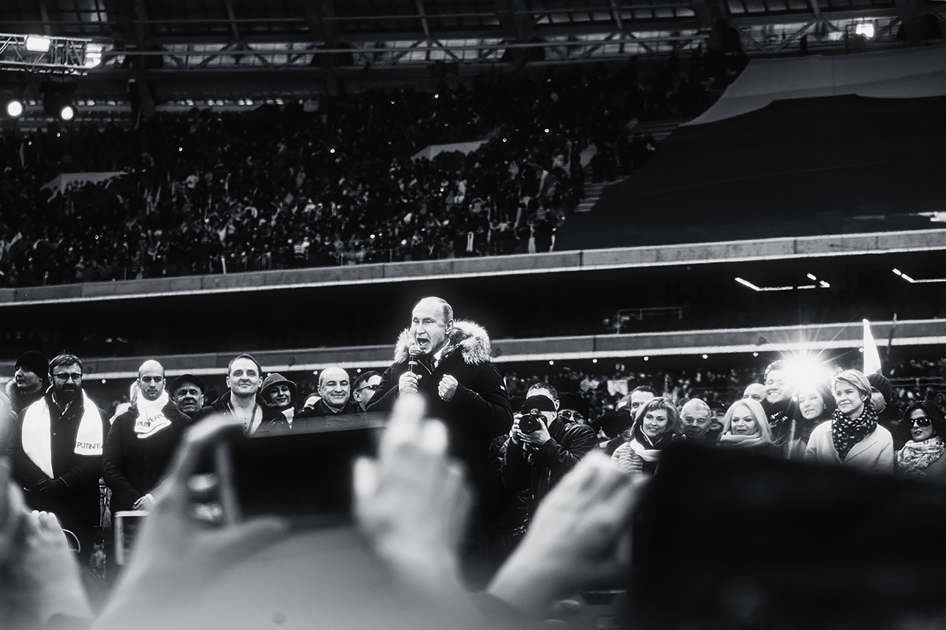 Vladimir Putin at a rally in Moscow’s Luzhniki Stadium, 3 March 2018. Photo: Vlad Dokshin