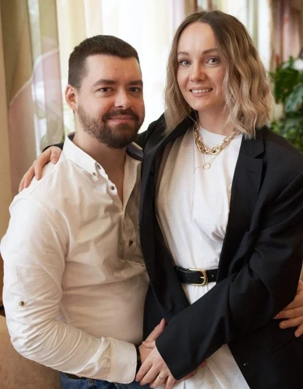 Palina Palavinka and Dzmitry Luksha. Photo: Viasna