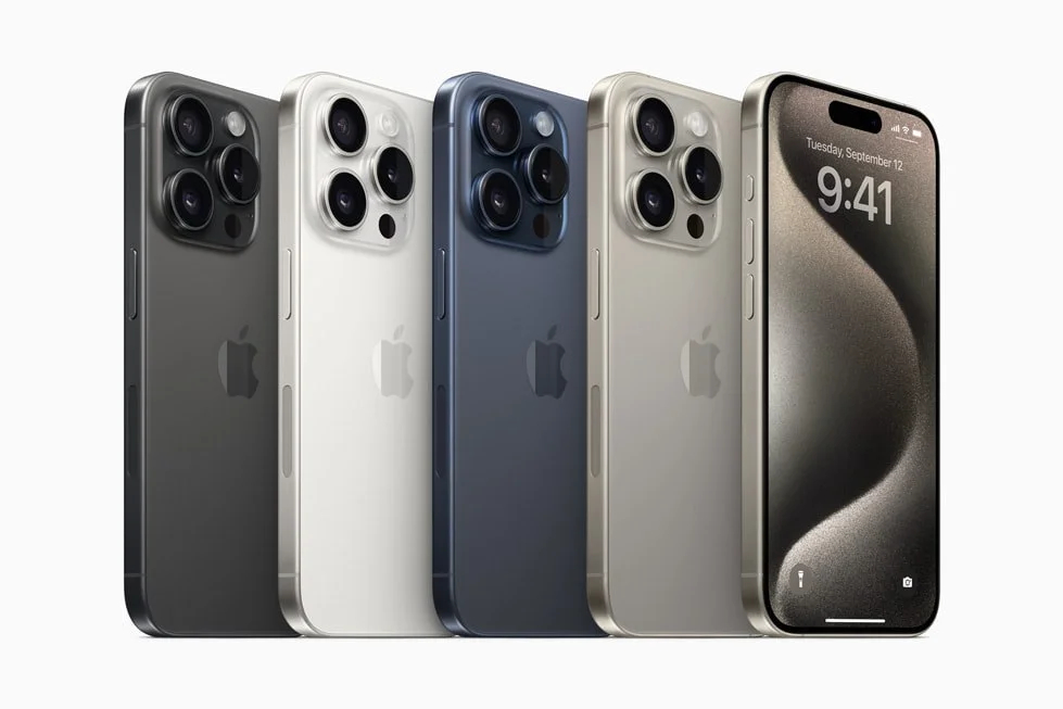 Расцветки нового iPhone 15 Pro. Фото: Apple