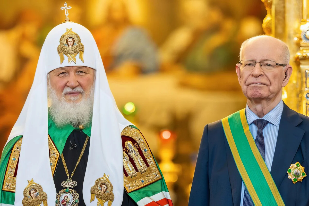 Patriarch Kirill awards the Order of Sergius of Radonezh to physicist Radiy Ilkayev, head of the RFNC. Photo: nne.ru