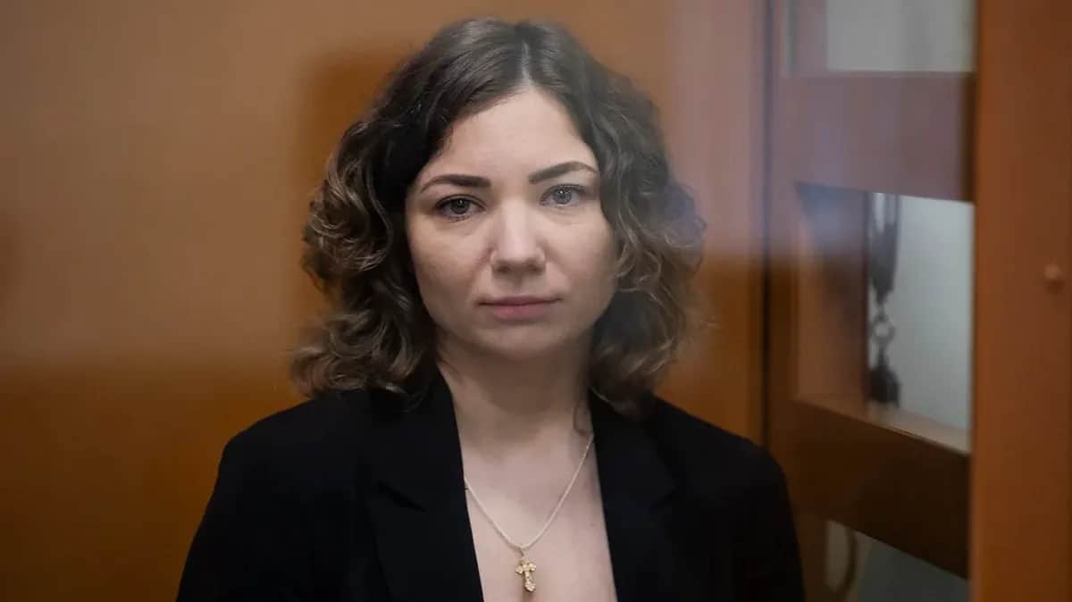 Khrystyna Lyubashenko in court. Photo: Mediazona