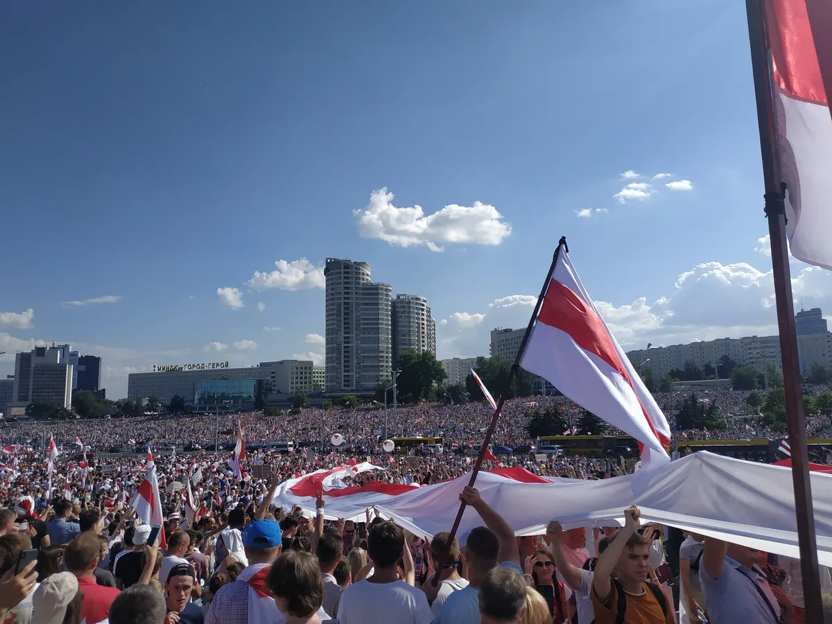 Protest rally in Belarus, August 2020. Photo: Wikimedia Commons , CC BY-SA 4.0