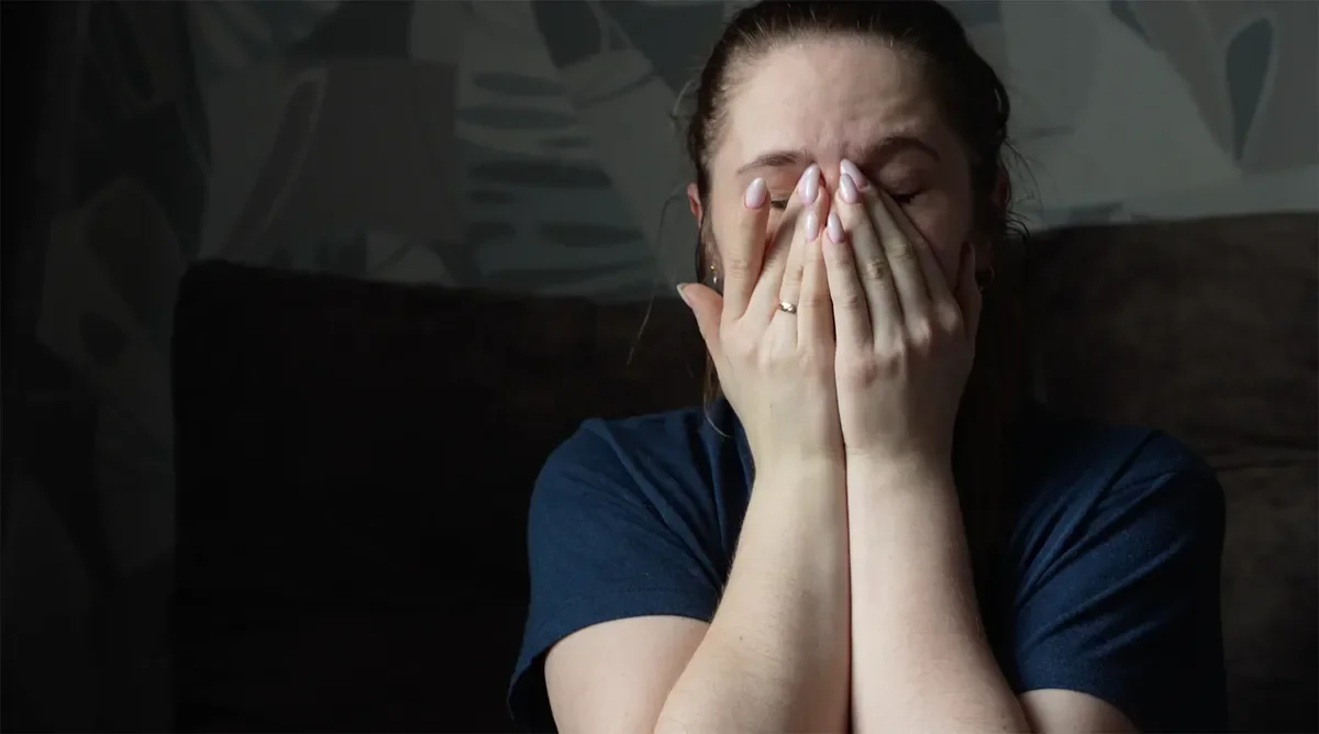 Ksenia, a draftee’s widow. A shot from the film “Firewood for the mobilised”