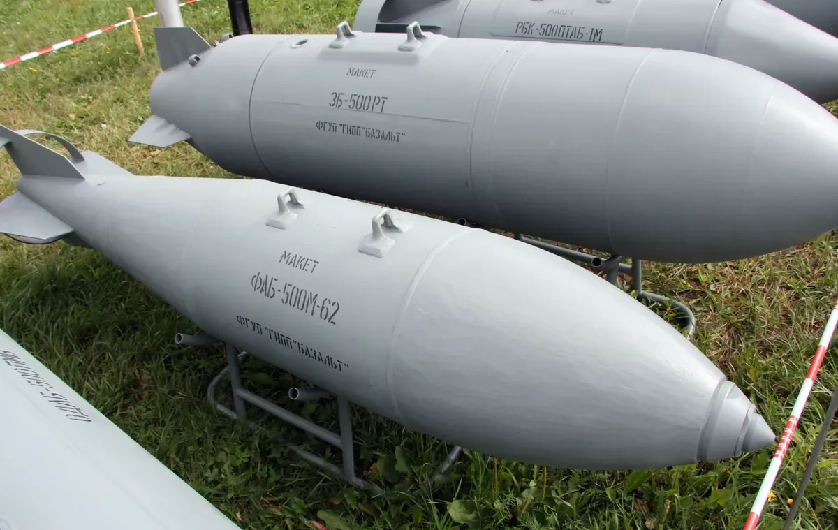 Mockup of an FAB-500M-62 aerial bomb. Photo: Wikimedia Commons , CC BY-SA 4.0