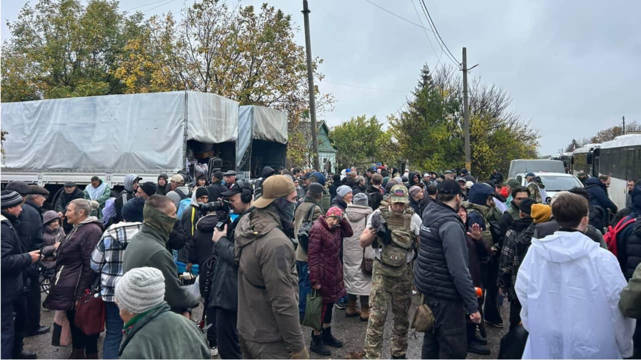 Эвакуация из Олешек. Фото: Кирилл Буданов / Telegram