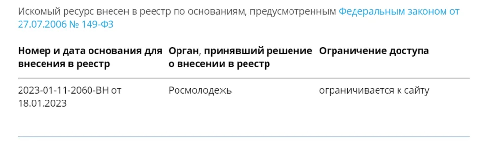 Скриншот: Универсальный сервис проверки ограничения доступа к сайтам
