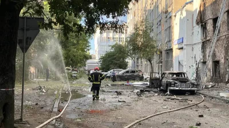 Львов после атаки дронов. Фото: «Би-би-си»