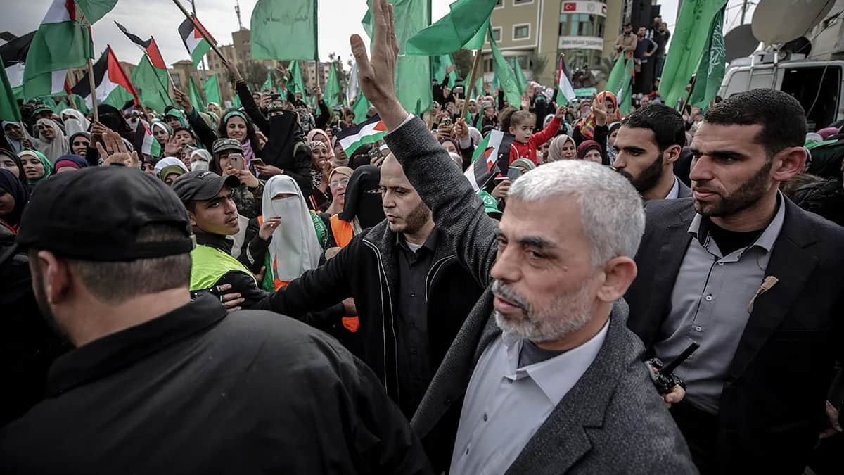 Лидер ХАМАС в Газе Яхья аль-Синвар во время митинга в честь 31-й годовщины создания группировки, сектор Газа, 16 декабря 2018 года. Фото: Mohammed Saber / EPA-EFE