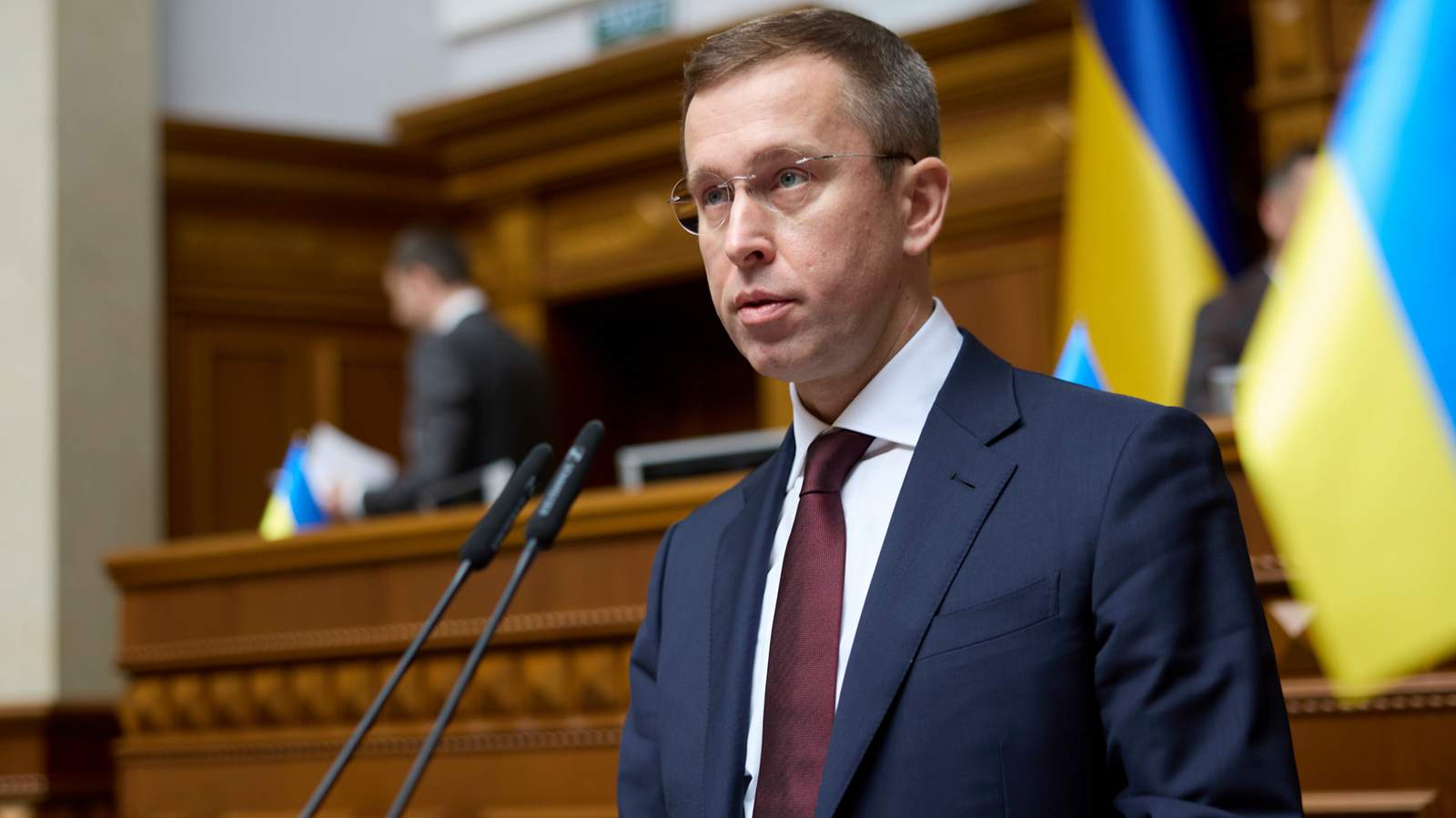 Сергей Корецкий выступает перед украинским парламентом в Киеве, Украина, 16 июля 2026 года. Фото: EPA