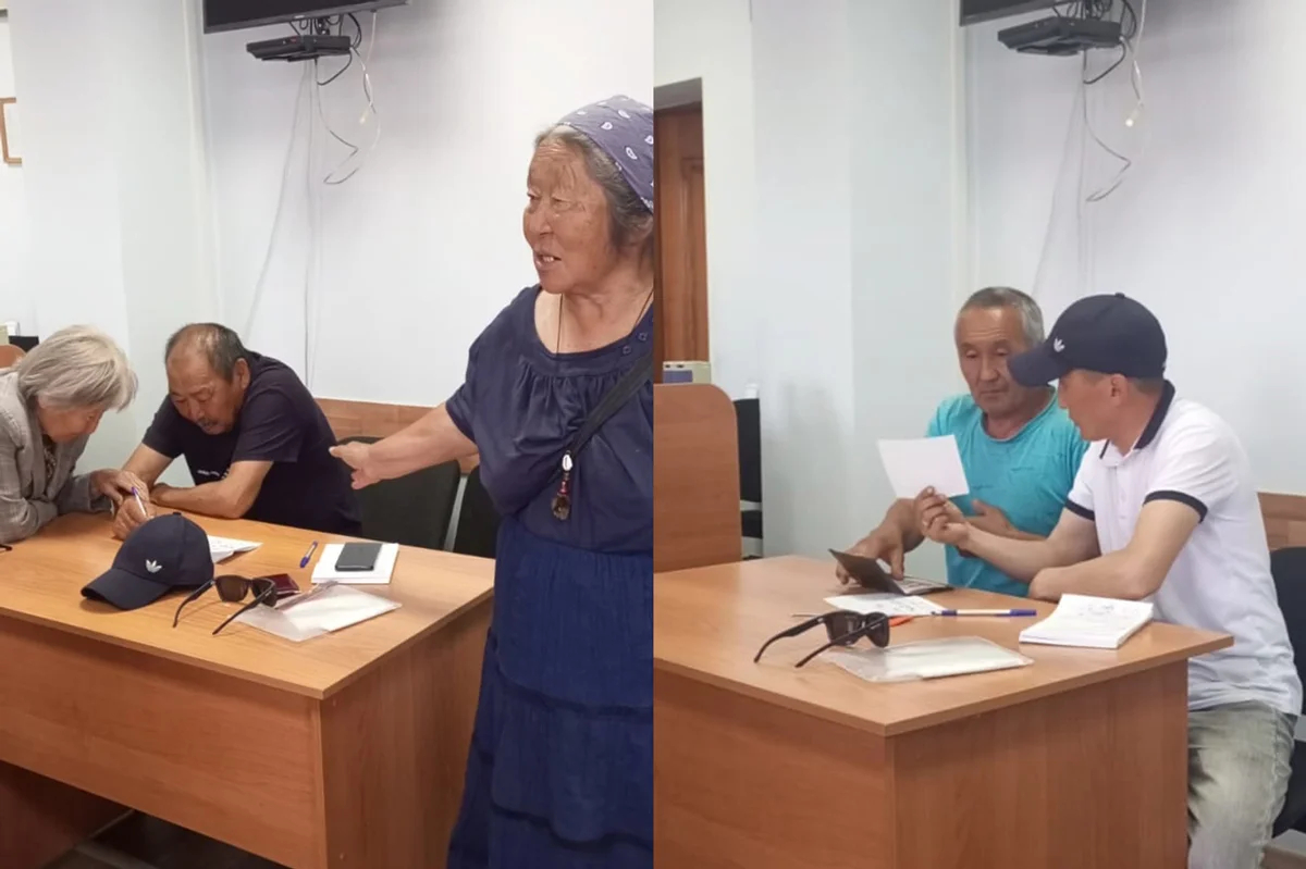 Суд над участниками акции, перекрывшими трассу, Онгудай, республика Алтай, 14 июня 2025 года. Фото: Карина Каймина / VK