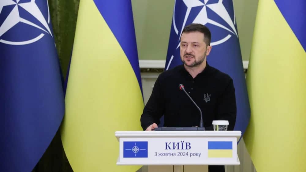 Президент Владимир Зеленский во время встречи с новым генсеком НАТО Марком Рютте в Киеве 3 октября. Фото: EPA-EFE/SERGEY DOLZHENKO