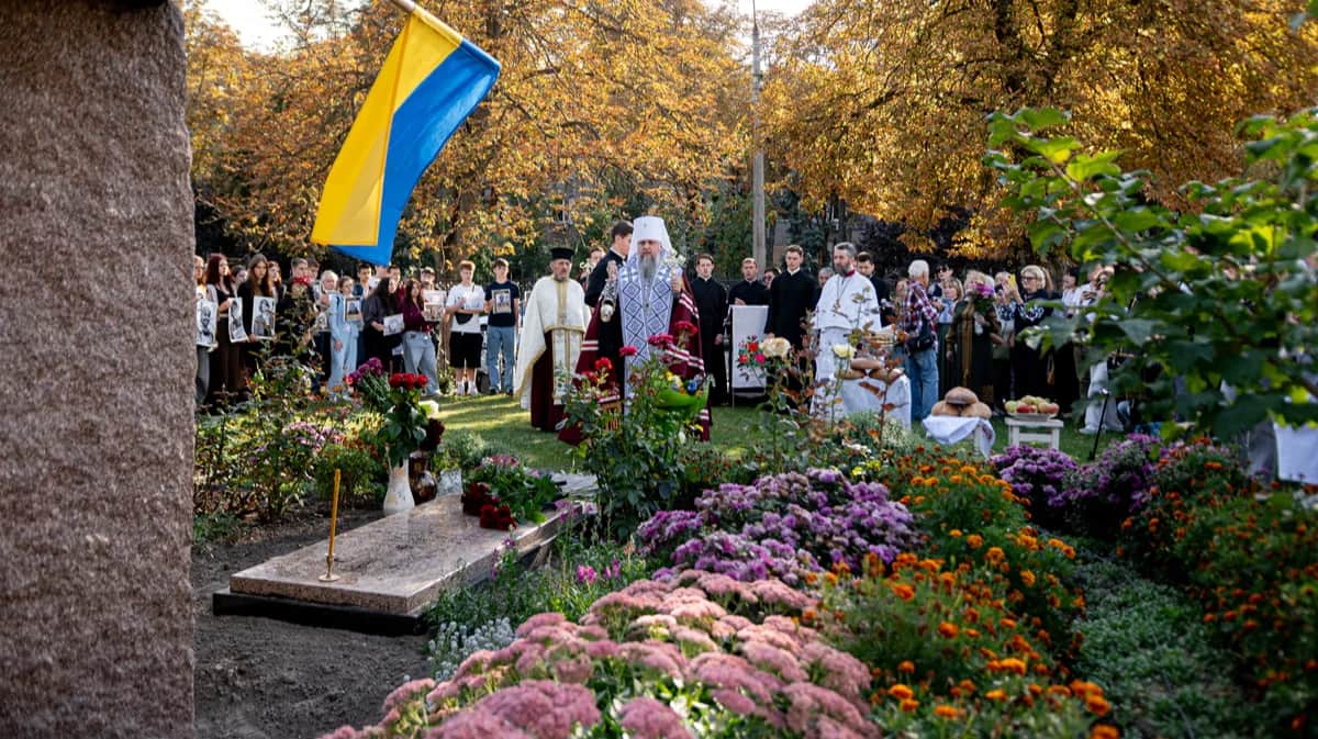 Поминальная служба по Георгию Гонгадзе и другим погибшим украинским журналистам, Киев, Украина, 16 сентября 2025 года. Фото: Евгений Зинченко / Национальный союз журналистов Украины