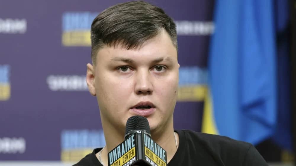 Russian pilot Maxim Kuzminov speaks to journalists during a press conference in Kyiv in September. Photo: EPA-EFE/STR