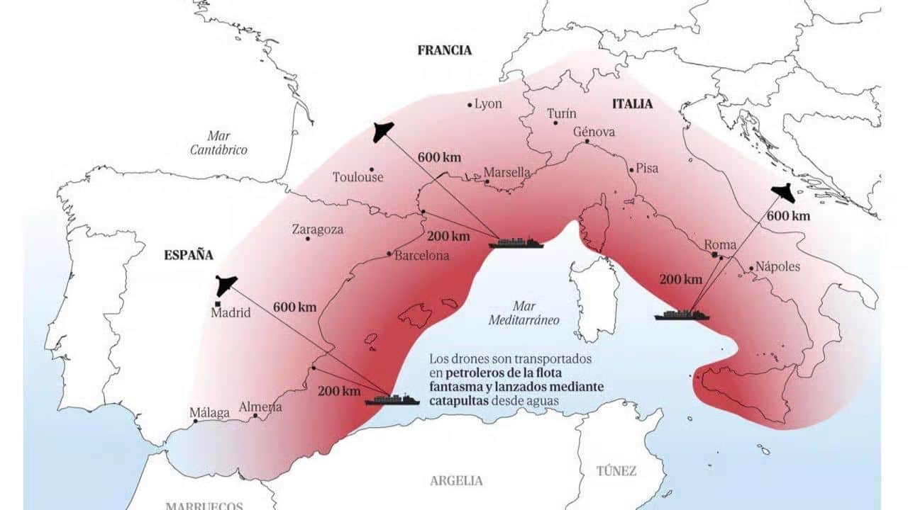 Possible directions of Russian strikes. Infographic: El Mundo