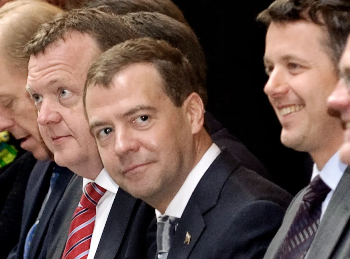 Дмитрий Медведев на деловой конференции в пивоварне Carlsberg в Копенгагене, Дания, апрель 2010 г. Фото: EPA/Jens Nørgaard Larsen