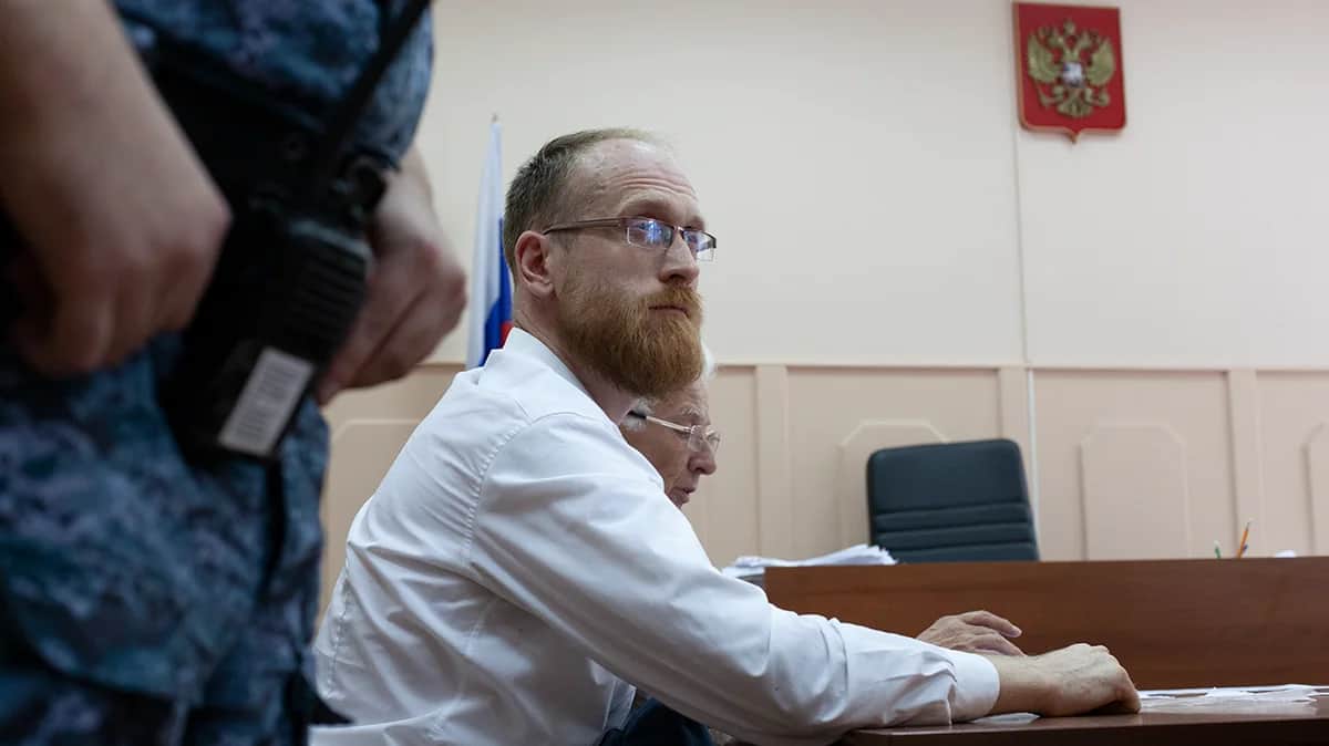 Андрей Заякин в зале Басманного суда, 29 августа 2022 года. Фото: «Новая газета»