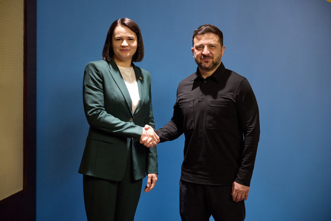 Светлана Тихановская и Владимир Зеленский во время встречи в Киеве, Украина, 26 мая 2026 года. Фото: Офис Президента Украины