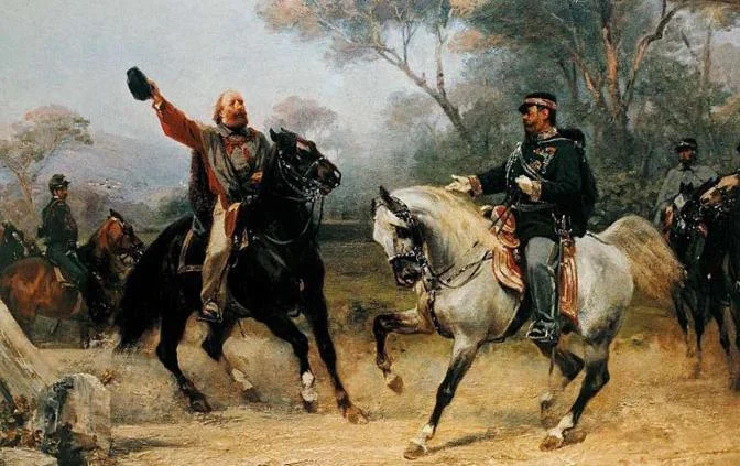 Виктор Эммануил II встречает Гарибальди близ Теано. Фото: Wikimedia Commons