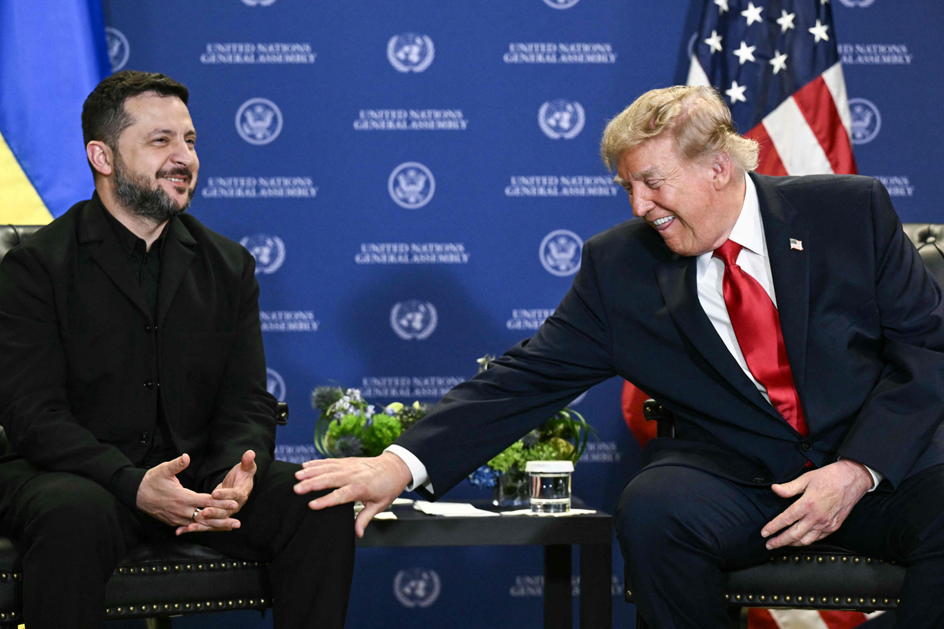 Дональд Трамп и президент Украины Владимир Зеленский. Нью-Йорк, США. 22 сентября 2026 года. Фото: Brendan Smialowski / AFP / Scanpix / LETA