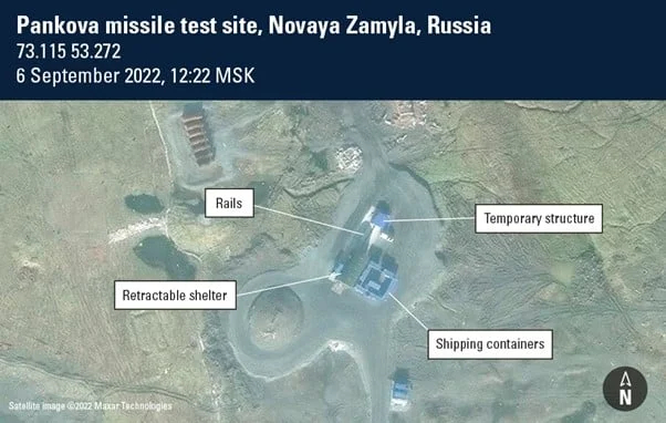 Satellite images captured of the Novaya Zemlya archipelago on 6 September. Photo: Maxar Technologies