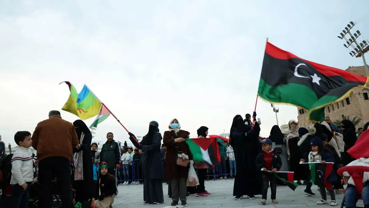 Libyans participate in a celebration event to mark the anniversary of the uprising against former leader Muammar Gaddafi in Tripoli, Libya, 17 February 2025. Photo: EPA