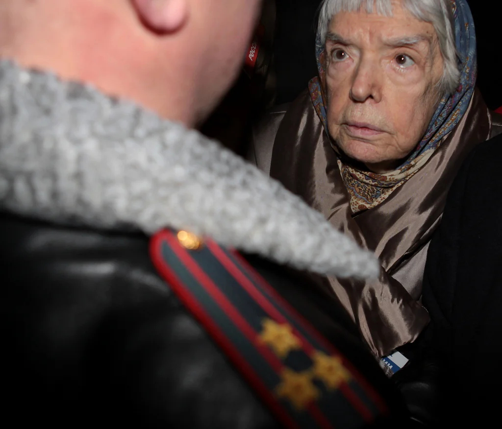 Людмила Алексеева на Триумфальной площади на акции протеста в рамках движения « Стратегия-31 ». 31 января 2010. Фото: Wikimedia Commons , CC BY-SA 2.0