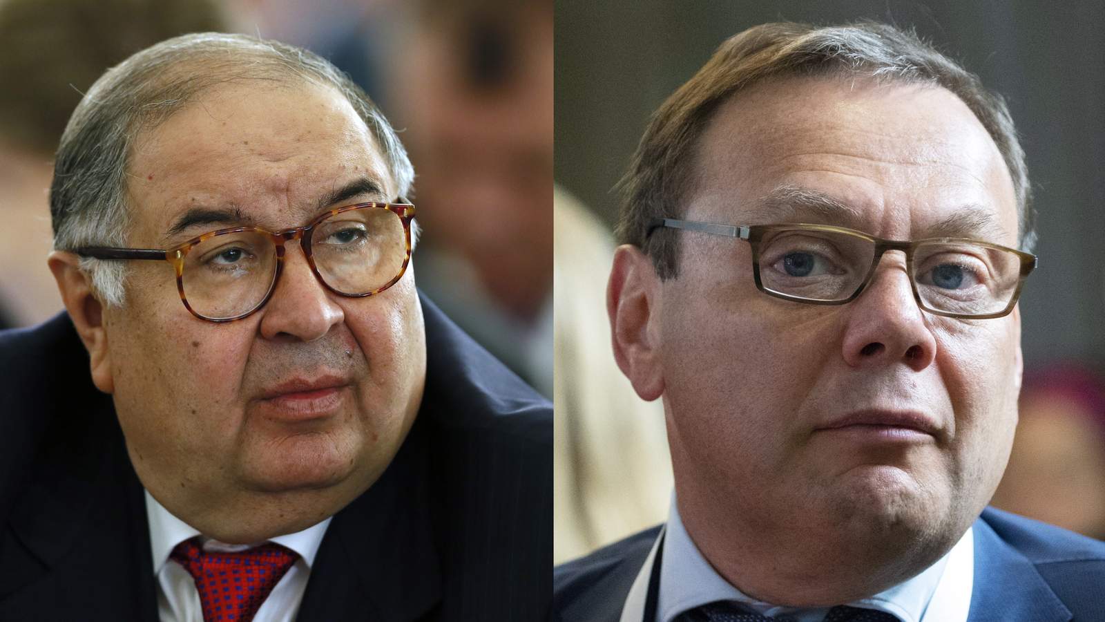 Алишер Усманов и Михаил Фридман. Фото: Yuri Kochetkov / EPA; Pavel Golovkin / Pool / EPA
