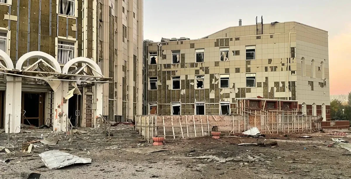 Предположительно, последствия удара. Фото: оккупационные «власти» Энергодара