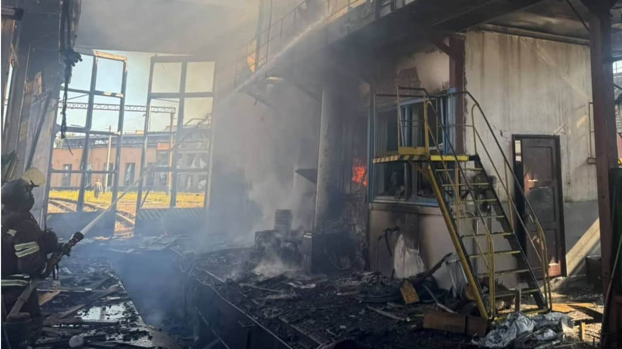 Удар по Донецкой области. Фото: ГСЧС