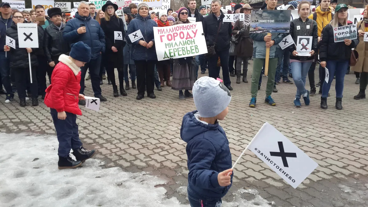 На одном из экологических митингов в Красноярске