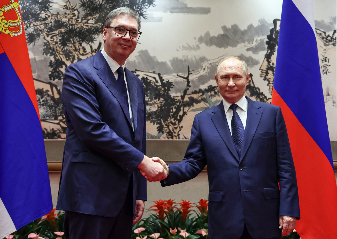 Александар Вучич и Владимир Путин. Пекин, Китай. 2 сентября 2025 года. Фото: Александр Казаков / Sputnik / Kremlin / EPA