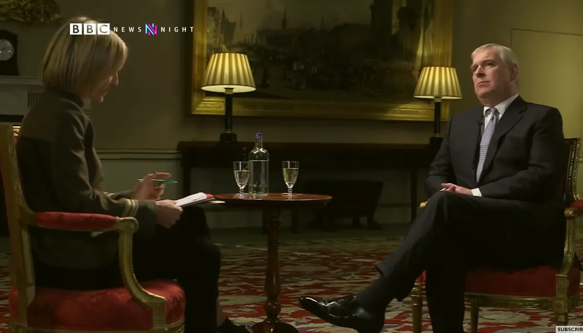 Интервью Принца Эндрю для телеканала BBC. Фото: скрин видео