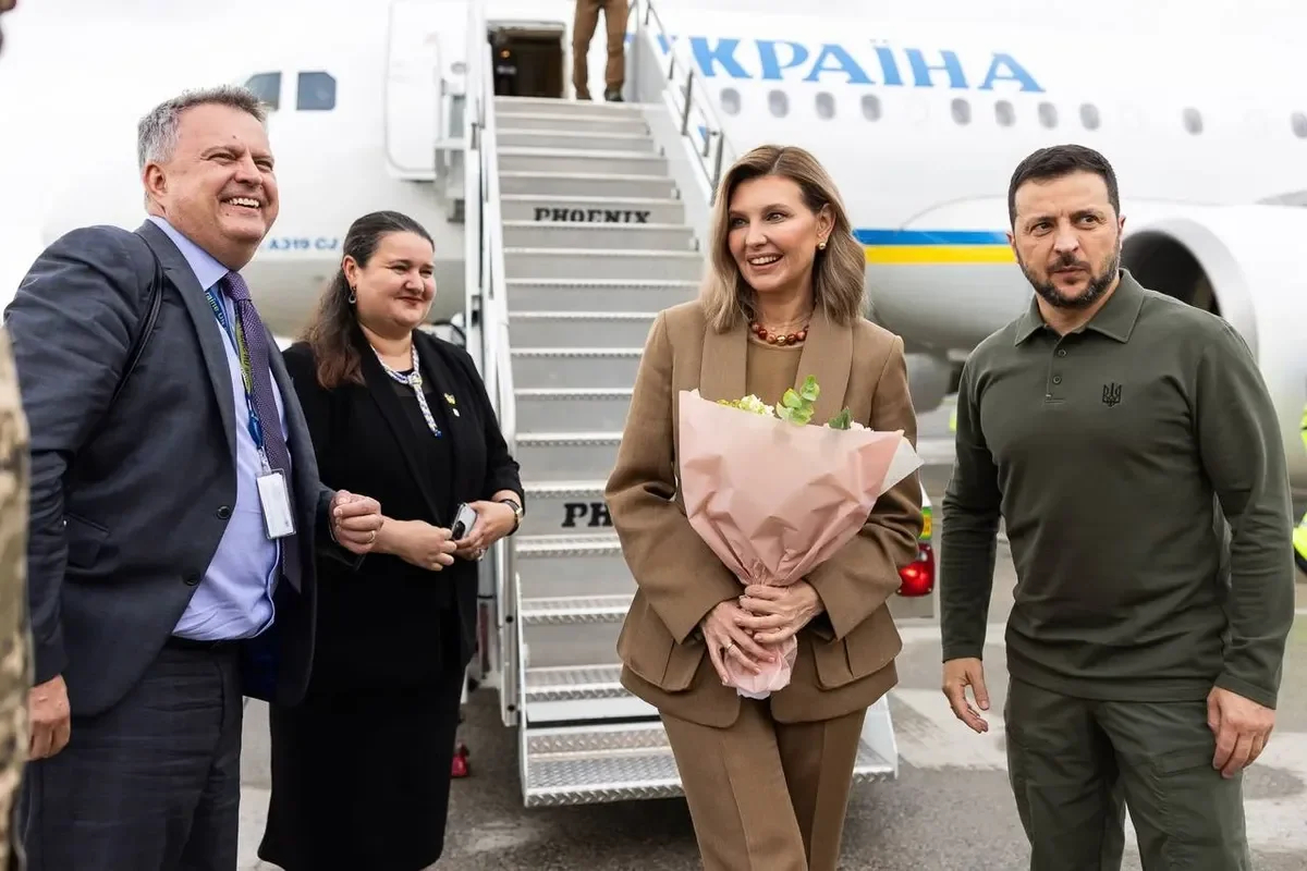 Volodymyr Zelensky and his wife Olena Zelenska after landing in New York. Photo: Olena Zelenska
