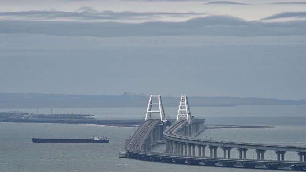 A view of the Crimean Bridge in Kerch, Crimea, 14 March 2023. Photo: EPA-EFE/STRINGER