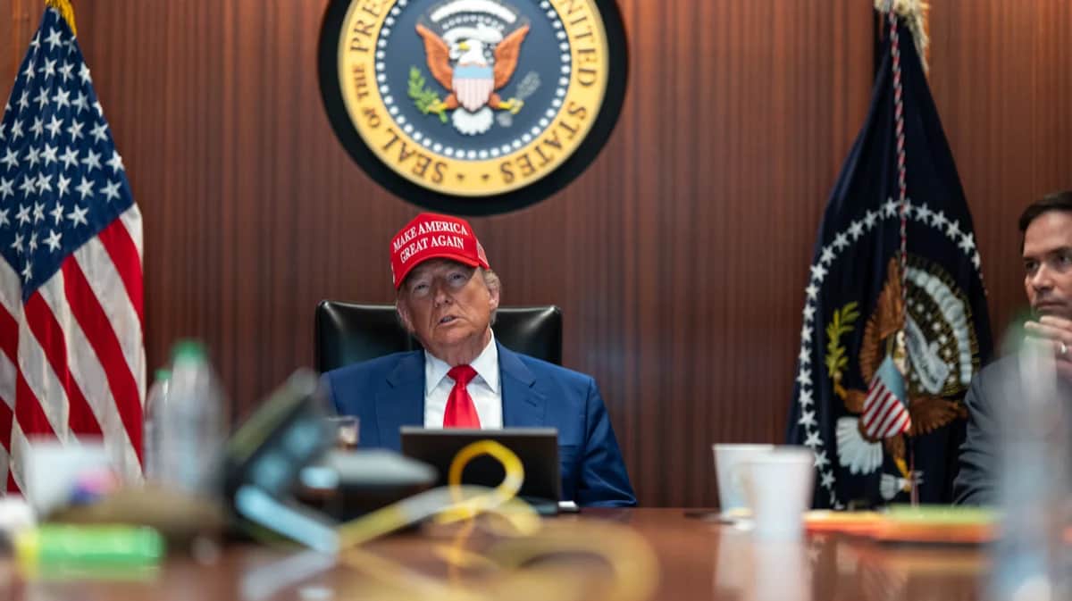 Дональд Трамп в ситуационной комнате Белого дома, Вашингтон, округ Колумбия, США, 21 июня 2025 года. Фото: White House / EPA