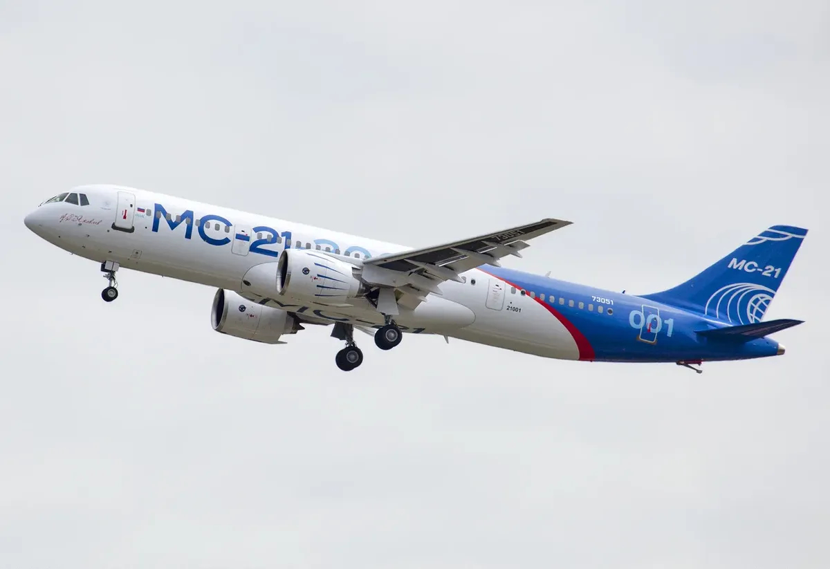 Первый полёт МС-21, 28 мая 2017 года. Фото: Wikimedia Commons , Denis Fedorko , CC BY-SA 4.0