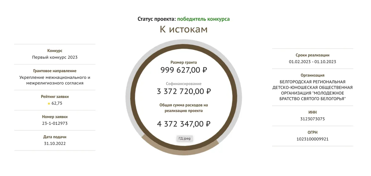 Источник: Президентские гранты РФ