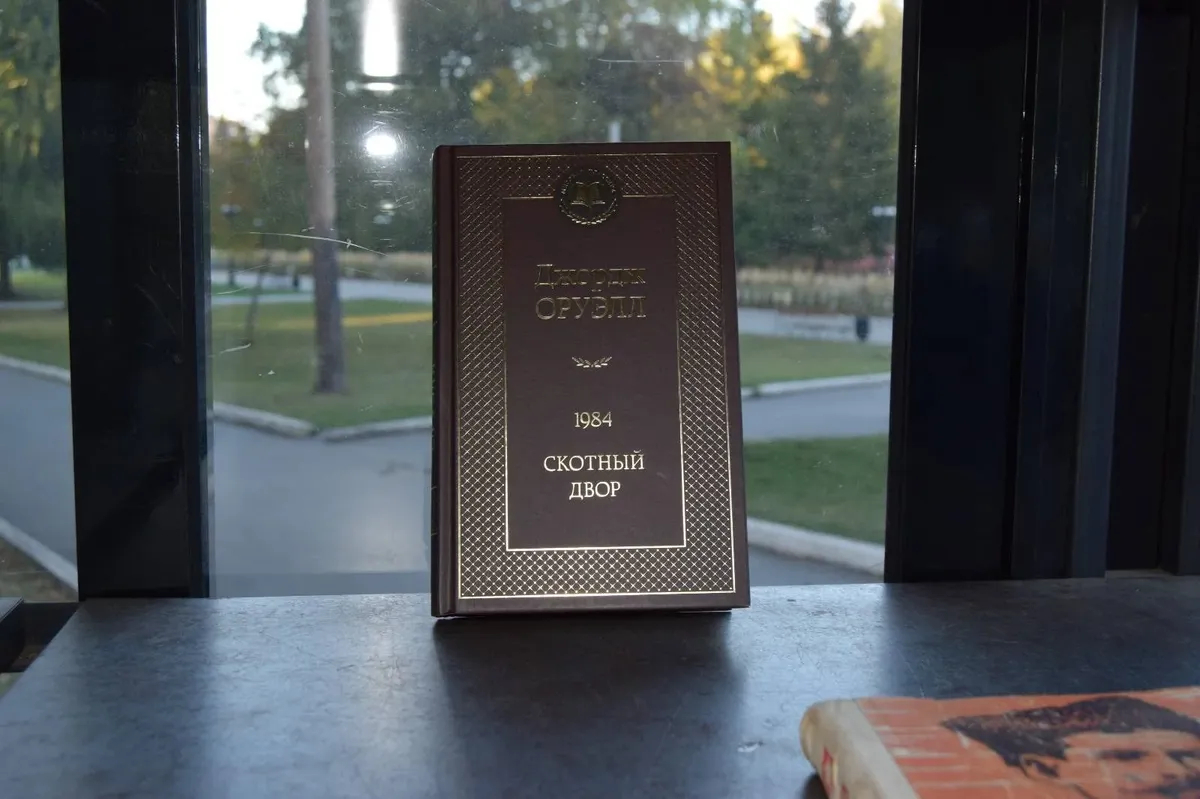 «1984» Джорджа Оруэлла на полке буккроссинга. Фото: «Новая газета Европа»
