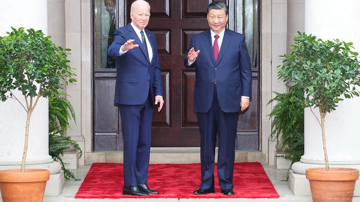 Президент США Джо Байден на встрече с председателем Китайской Народной Республики Си Цзиньпином, 15 ноября 2023 г., в Вудсайде, штат Калифорния. Фото: Yao Dawei / Xinhua / Action Press / Vida Press