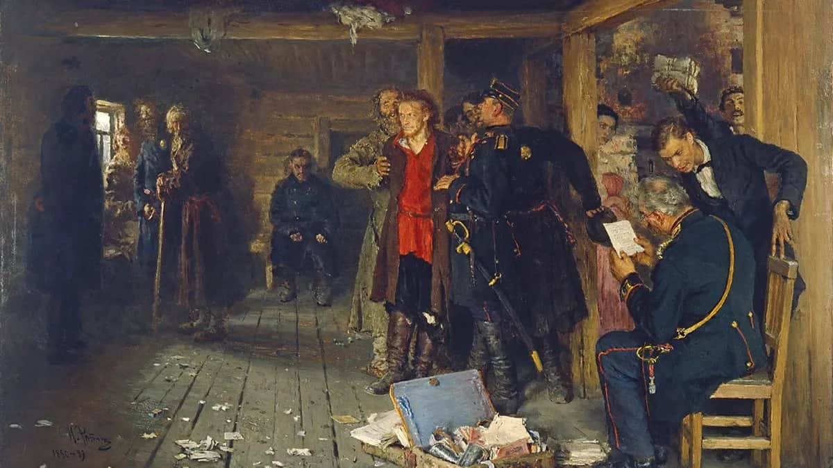 Арест пропагандиста, 1892 год. Илья Репин / Государственная Третьяковская галерея