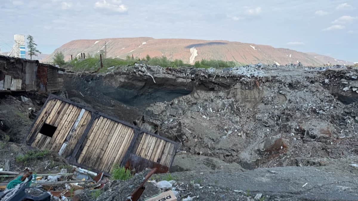 Место провала в Талнахе. Фото: «Северный город»