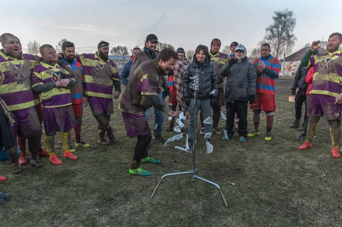 On the movie set for Coach. Photo: Kinopoisk