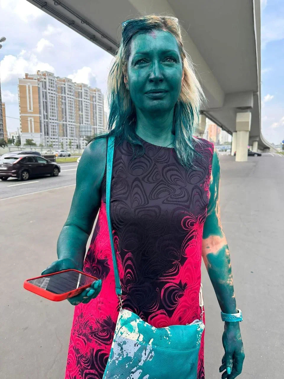 Photo: Elena Ponomareva after the attack