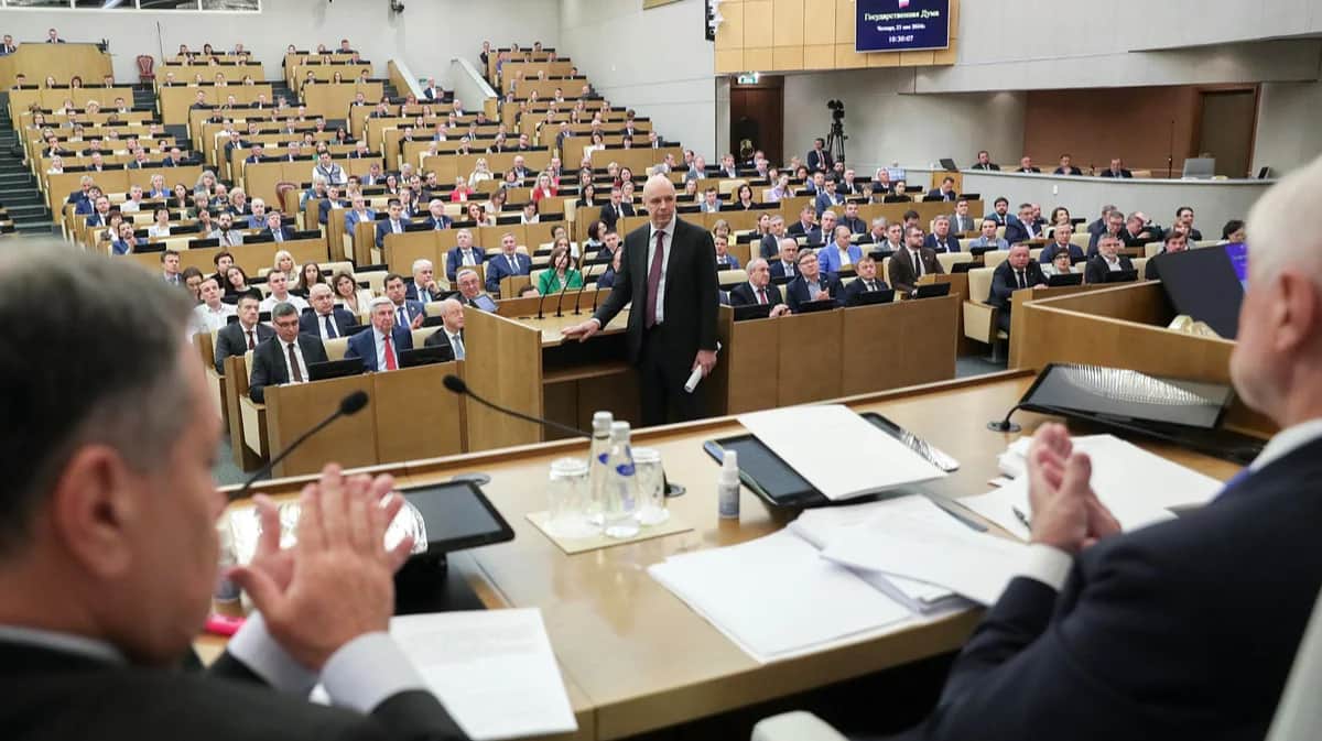Министр финансов РФ Силуанов на заседании Госдумы, 23 мая 2024 года. Фото: duma.gov.ru