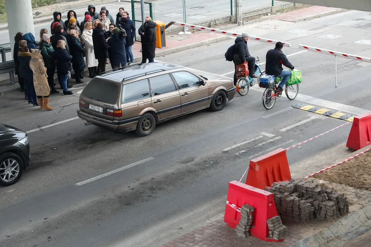 Польско-белорусский пограничный переход в Бобровниках, северо-восточная Польша, 10 февраля 2023 года. Фото: EPA-EFE/ARTUR RESZKO